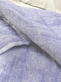 Hand-Quilted French Linen Blanket – Denim Blue