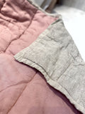 Hand-Quilted French Linen Blanket – Dusty Rose