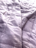 Hand-Quilted French Linen Blanket – Soft Lavender