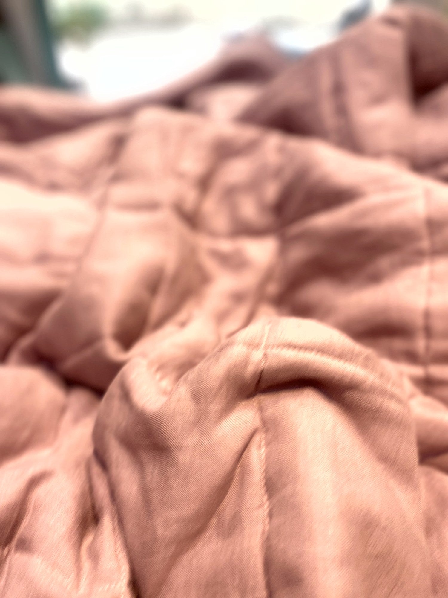 Hand-Quilted French Linen Blanket – Terracotta Clay