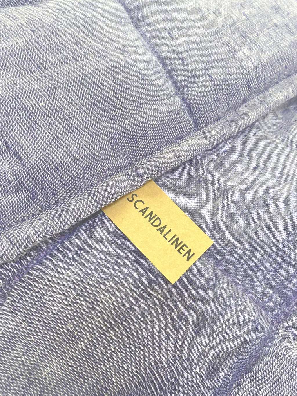 Hand-Quilted French Linen Blanket – Denim Blue