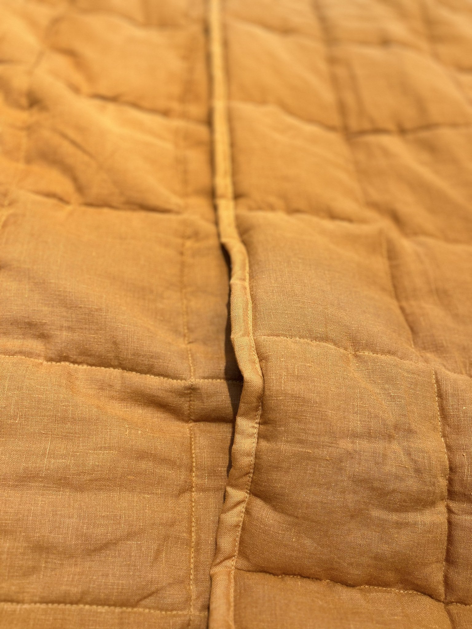 Hand-Quilted French Linen Blanket – Stonewashed Linen Coverlet