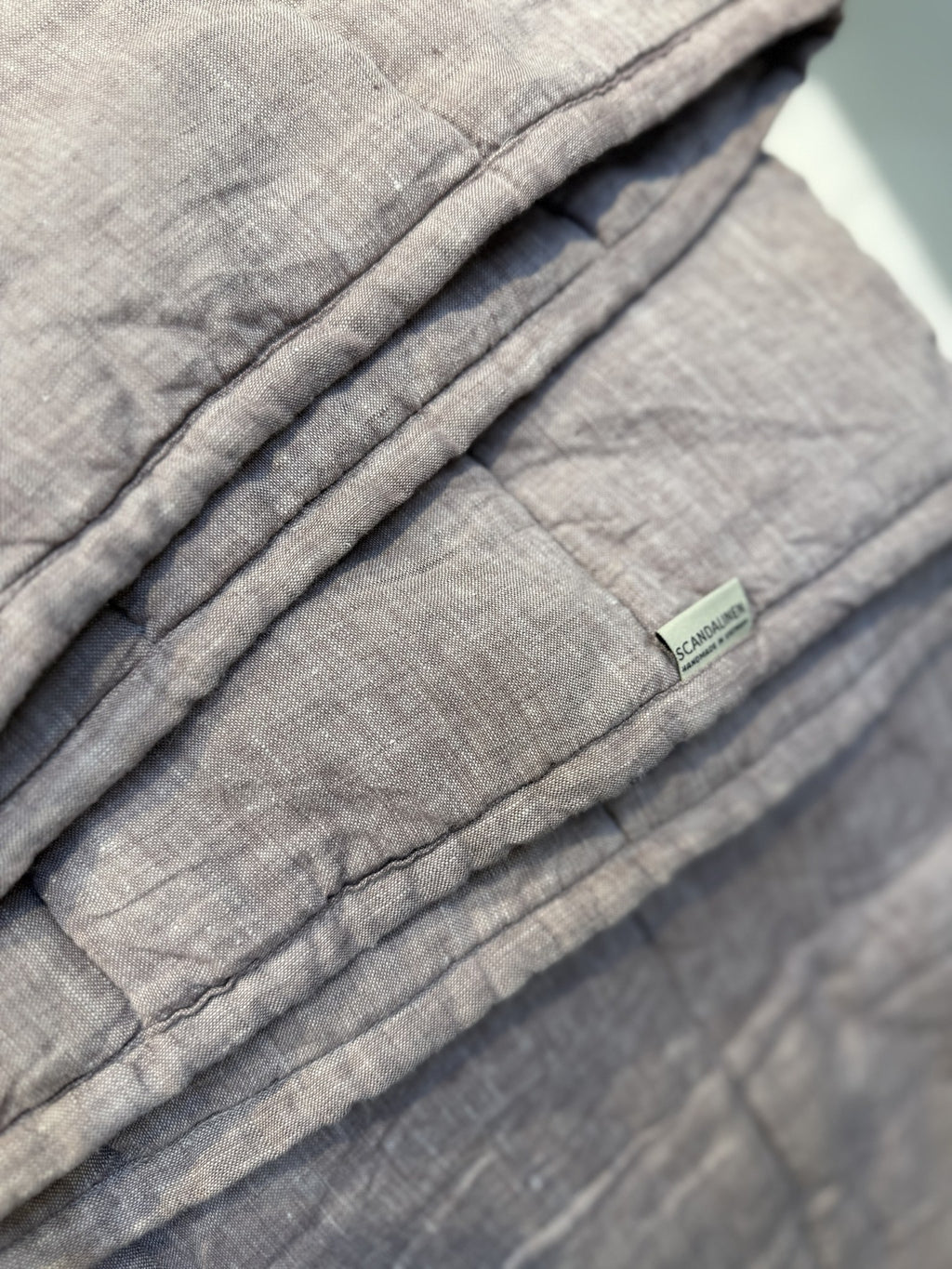 Hand-Quilted French Linen Blanket – Stonewashed Linen Coverlet