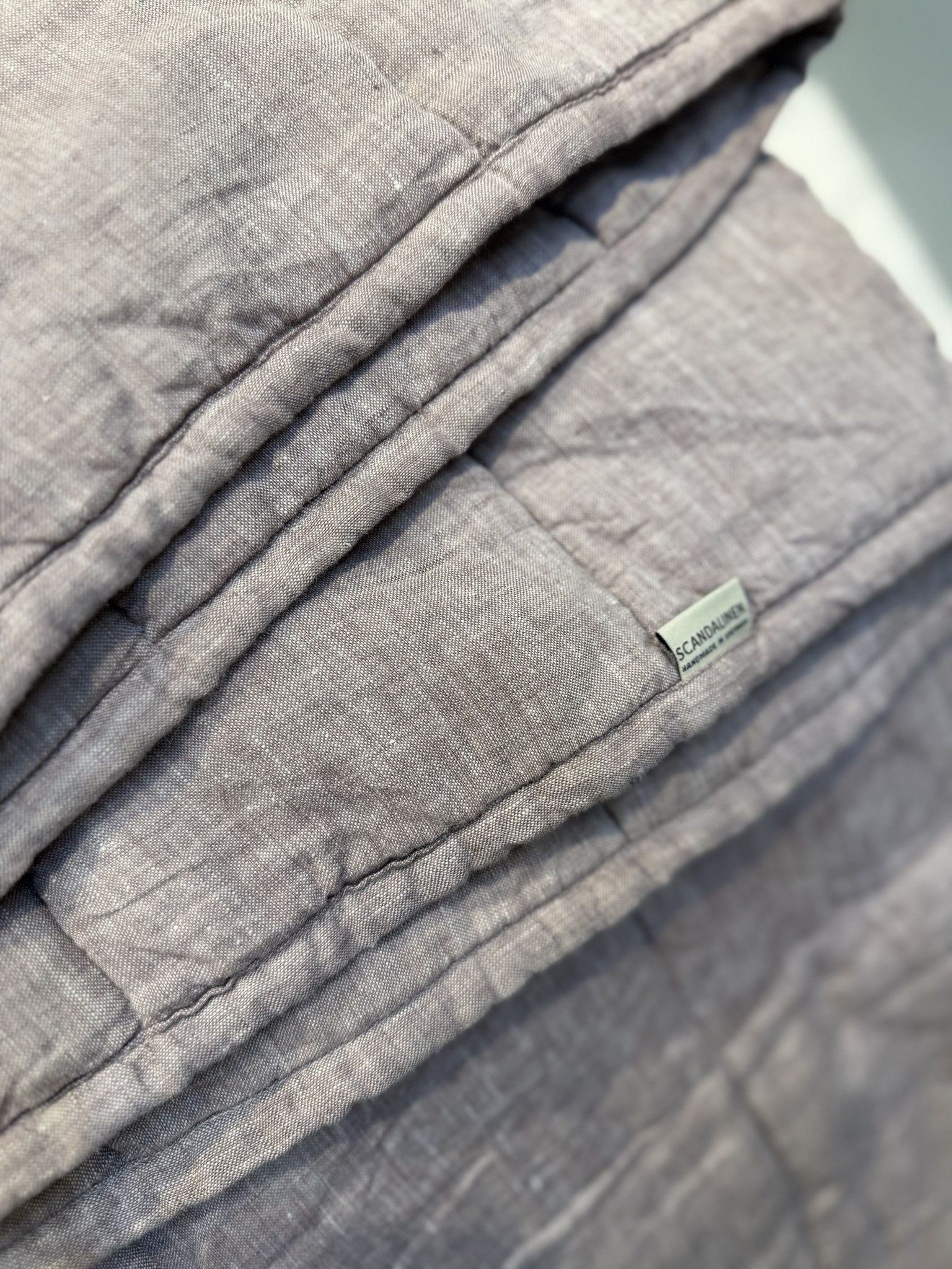 Hand-Quilted French Linen Blanket – Stonewashed Linen Coverlet