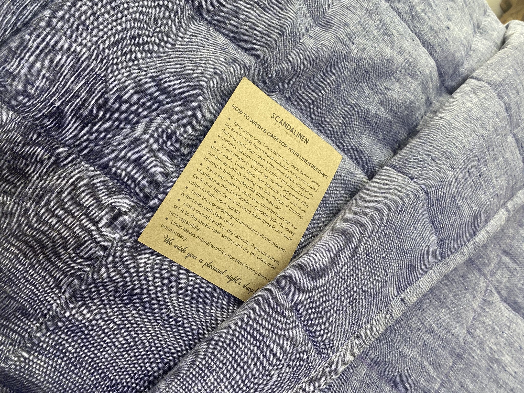 Hand-Quilted French Linen Blanket – Stonewashed Linen Coverlet