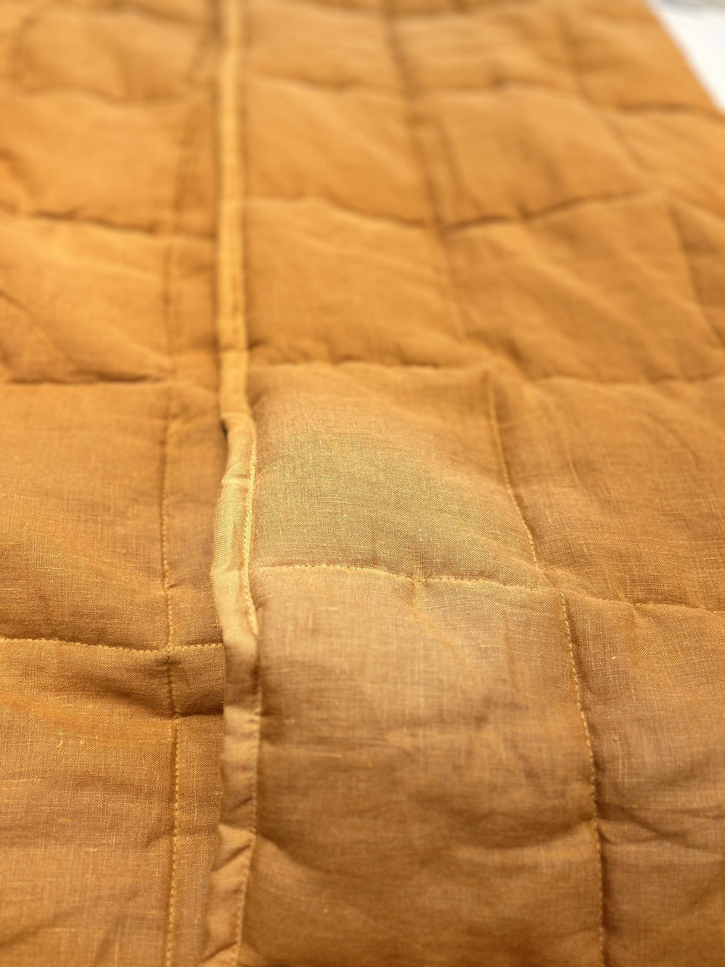 Hand-Quilted French Linen Blanket – Stonewashed Linen Coverlet