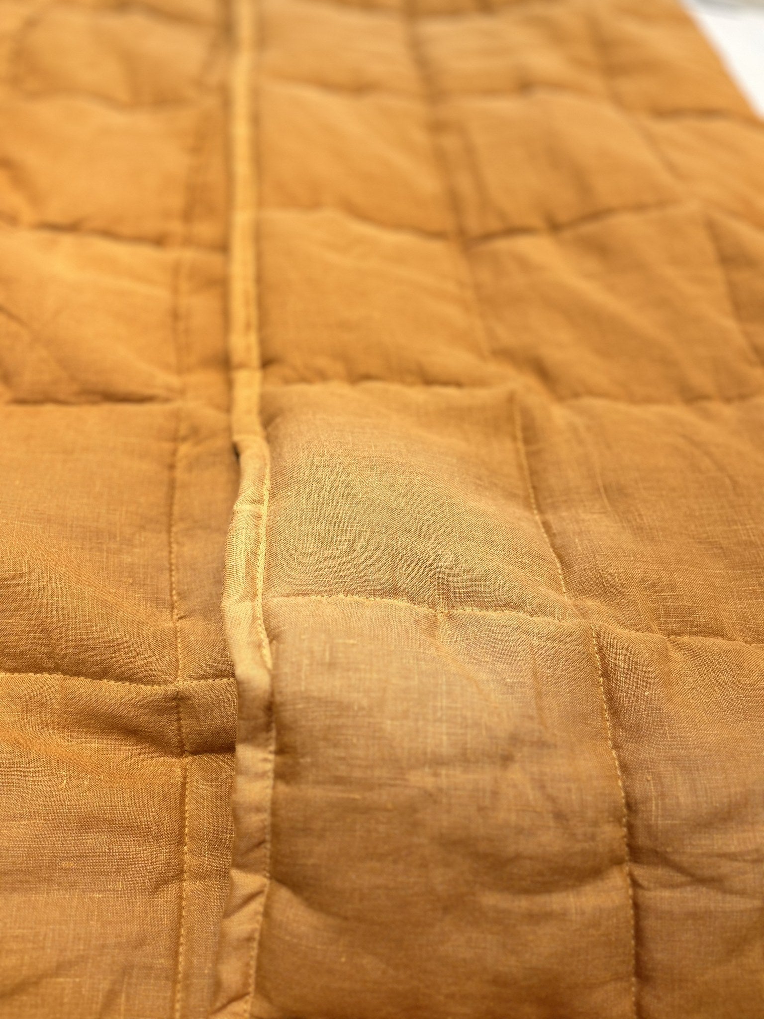 Hand-Quilted French Linen Blanket – Stonewashed Linen Coverlet