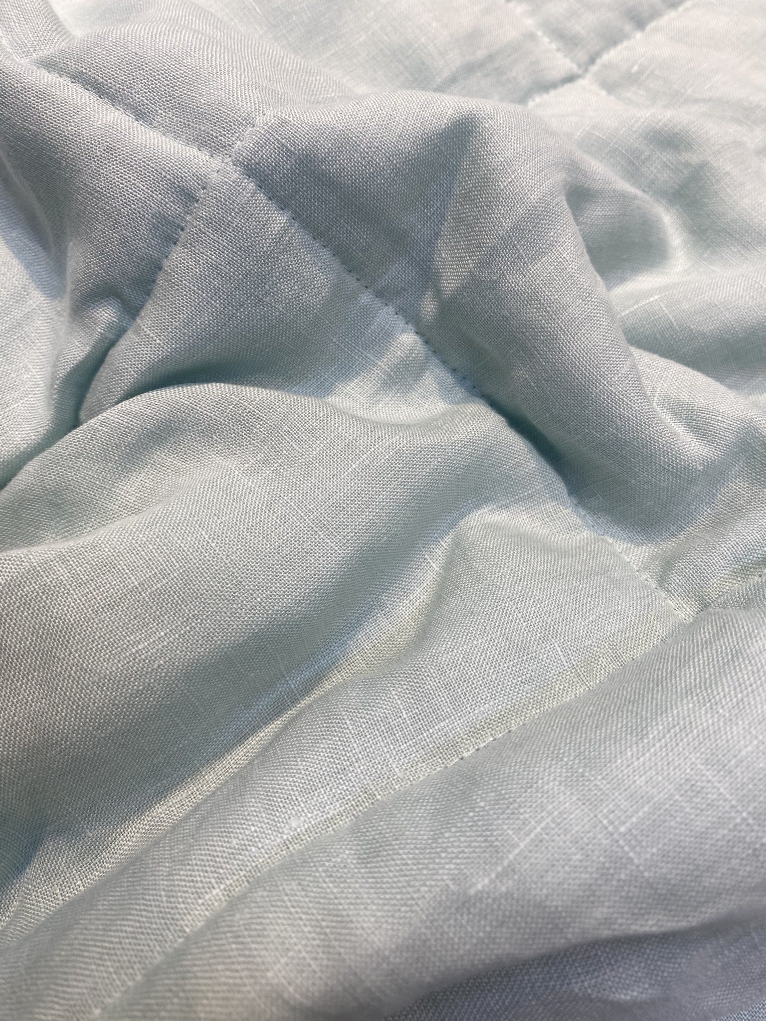Hand-Quilted French Linen Blanket – Stonewashed Linen Coverlet