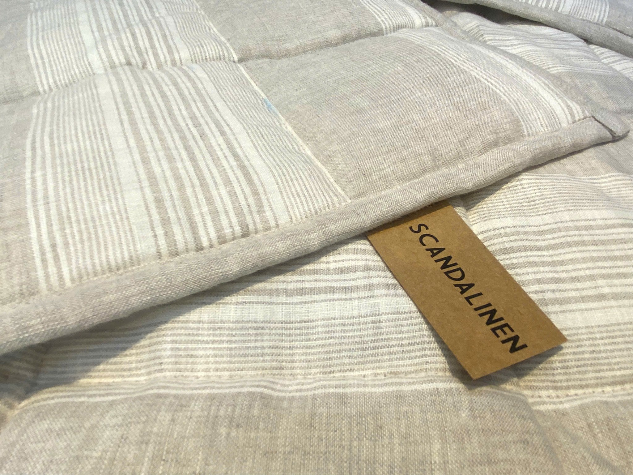 Hand-Quilted French Linen Blanket – Stonewashed Linen Coverlet