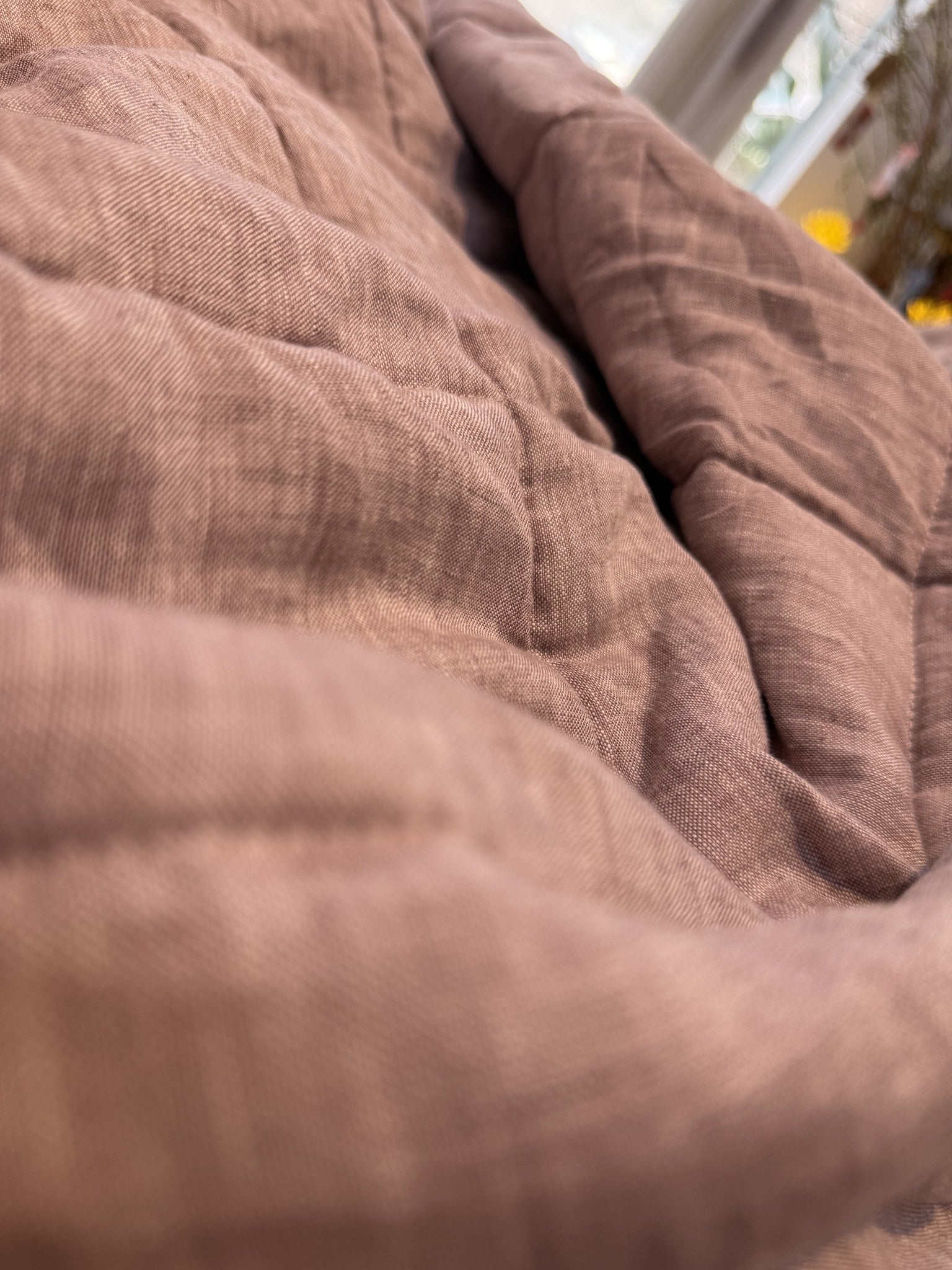Hand-Quilted French Linen Blanket – Stonewashed Linen Coverlet