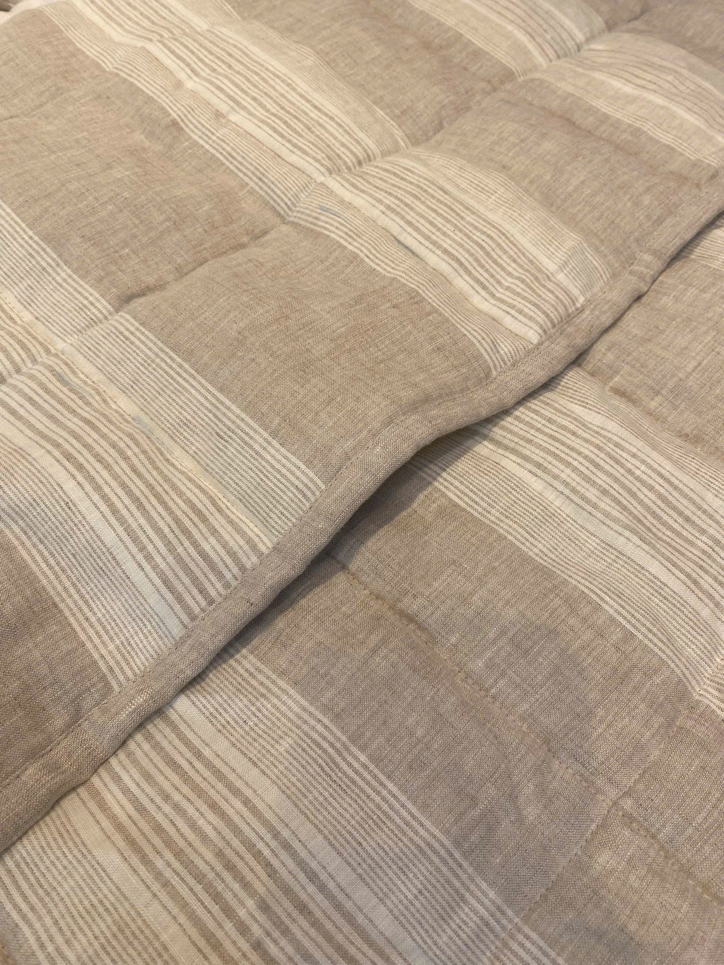 Hand-Quilted French Linen Blanket – Stonewashed Linen Coverlet