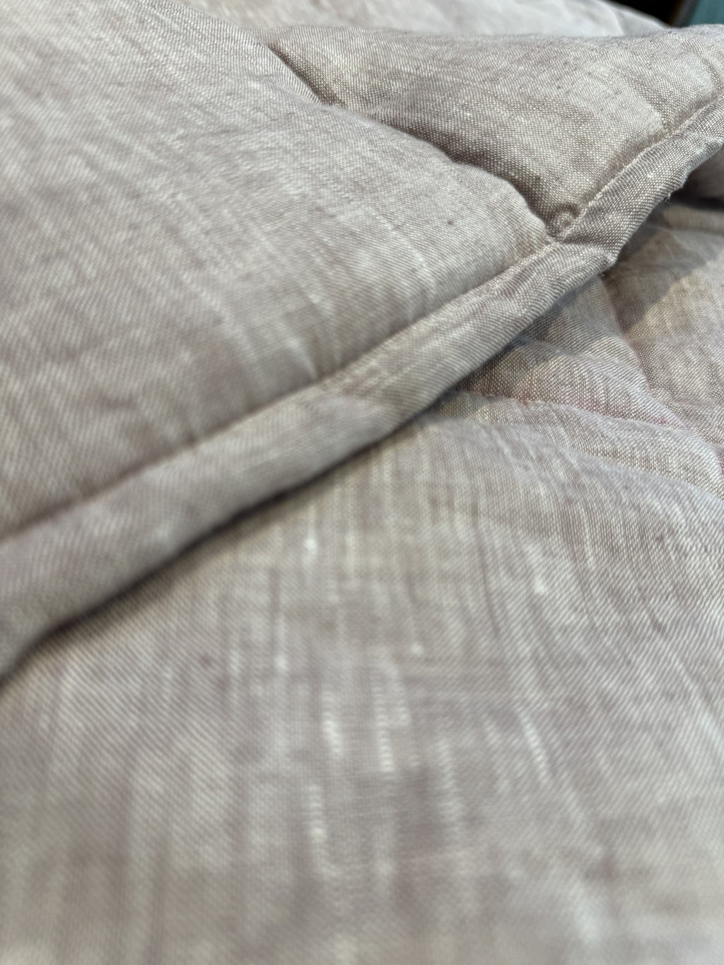 Hand-Quilted French Linen Blanket – Stonewashed Linen Coverlet