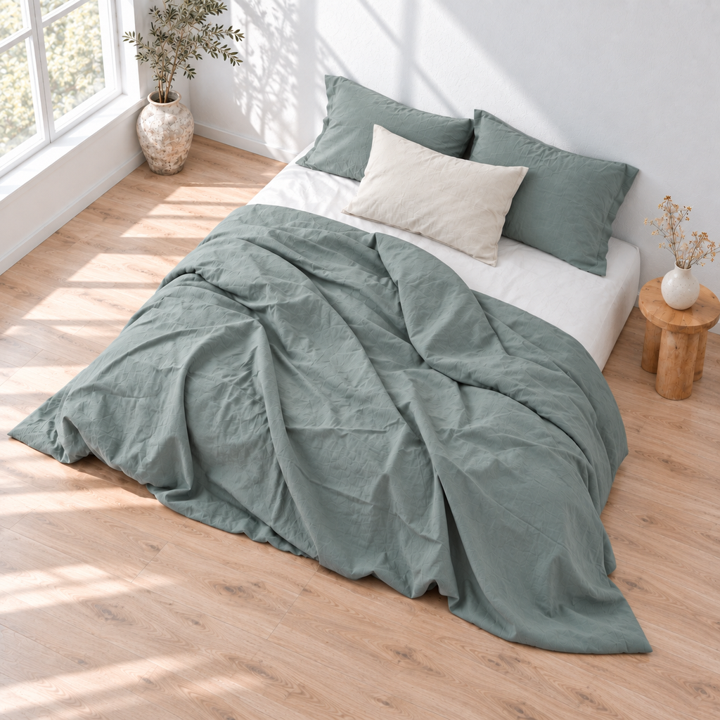 Aegean Bamboo Linen Duvet Cover Set – 4-Piece | 45% Linen 55% Bamboo Rayon