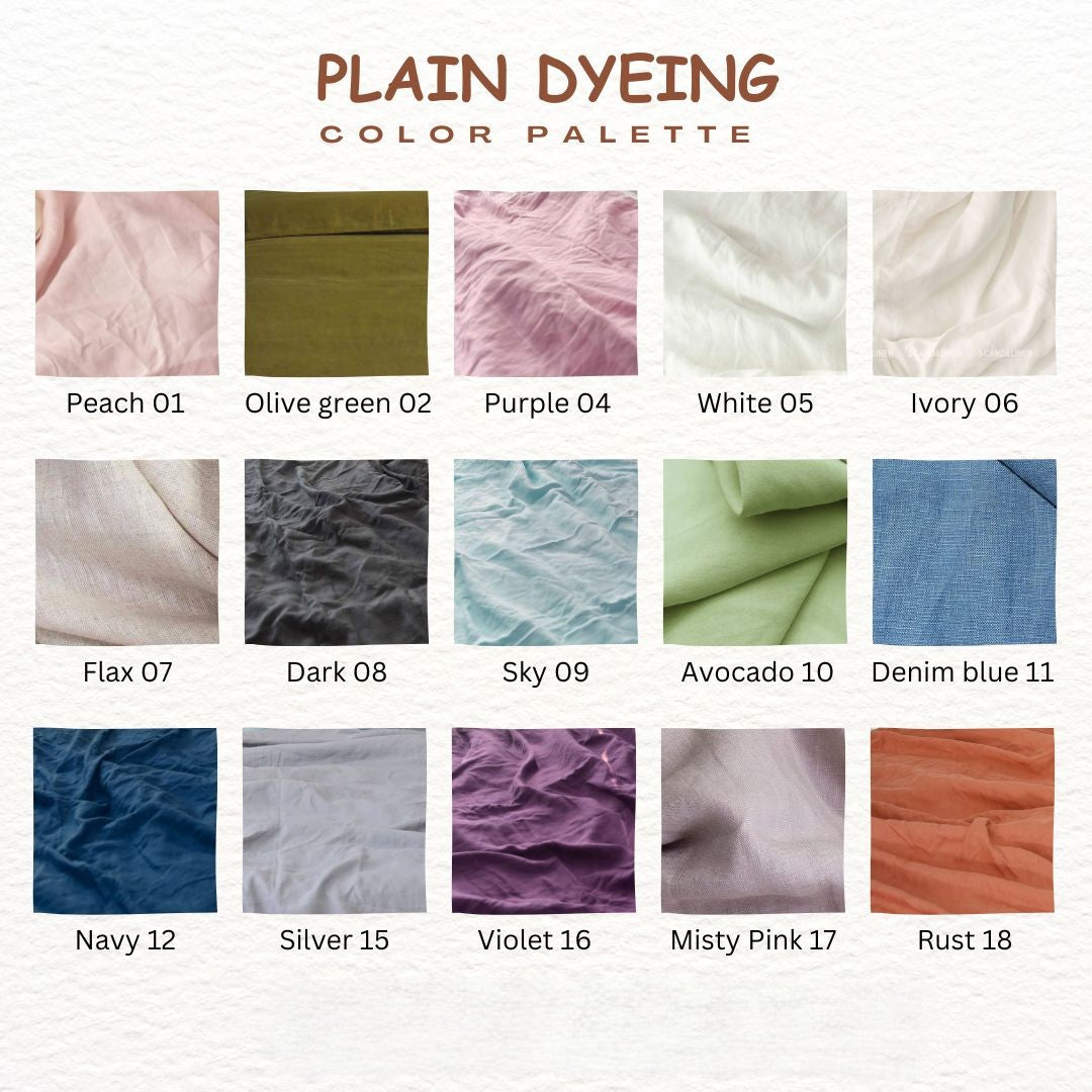 Mint French Linen Pillowcase - Plain Dyeing 32