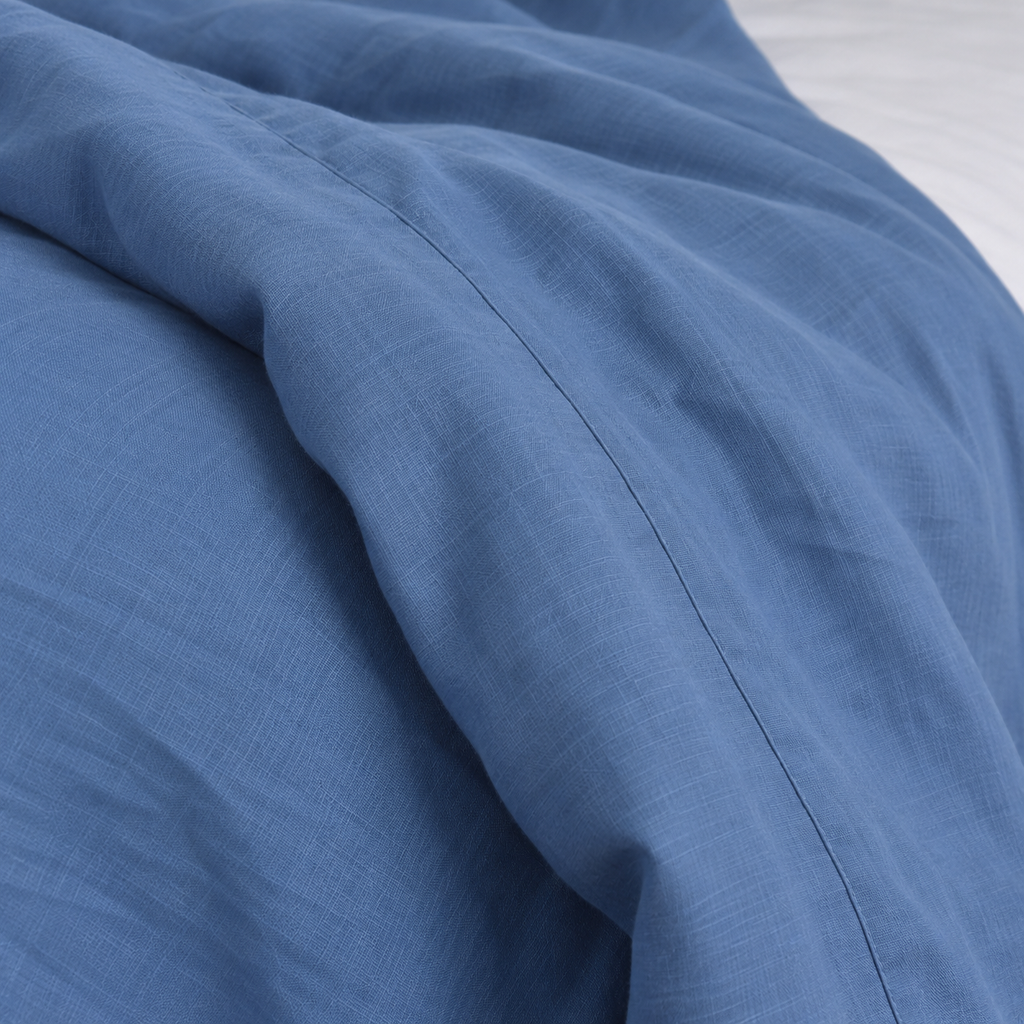 Cerulean Bamboo Linen Duvet Cover Set – 4-Piece | 45% Linen 55% Bamboo Rayon