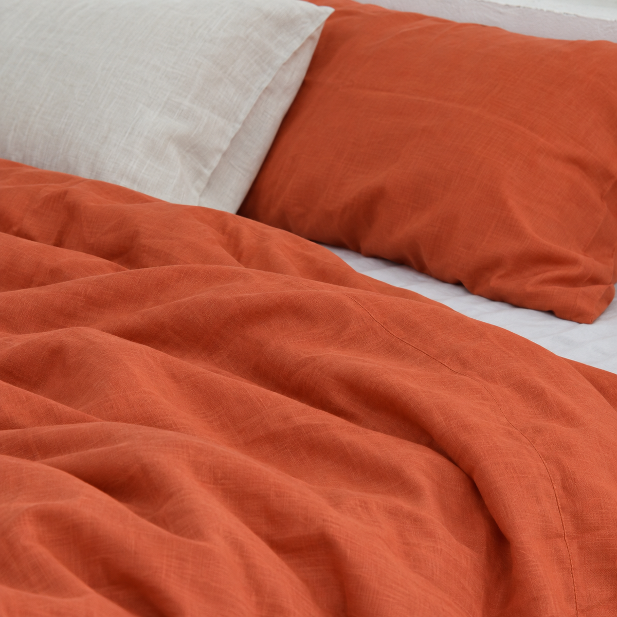 Squash Bamboo Linen Duvet Cover Set – 4-Piece | 45% Linen 55% Bamboo Rayon