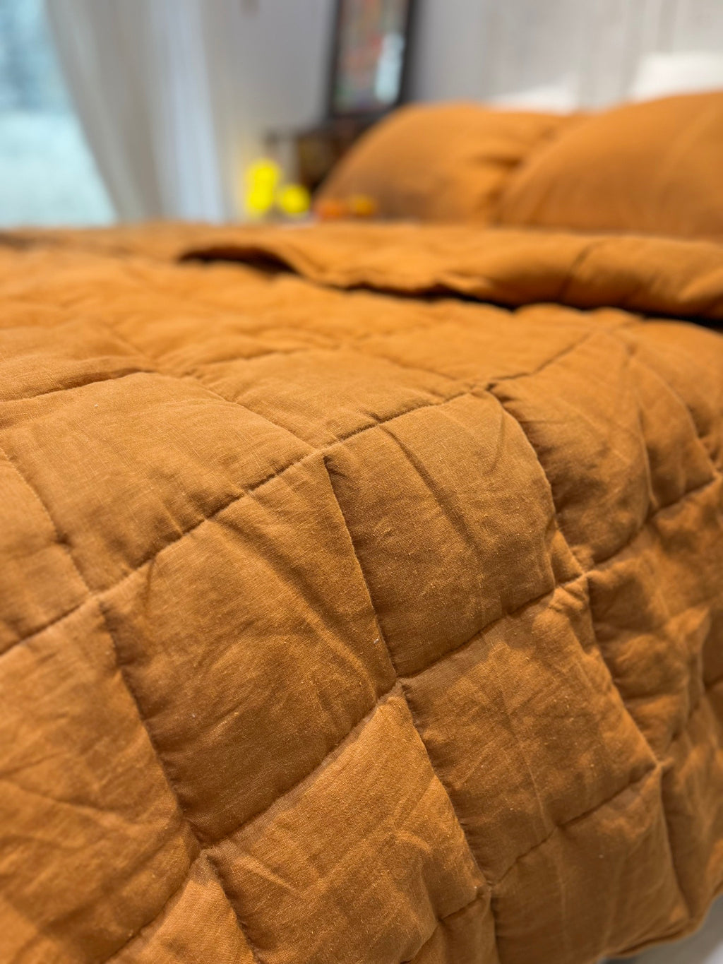 French Linen Quilted Blanket