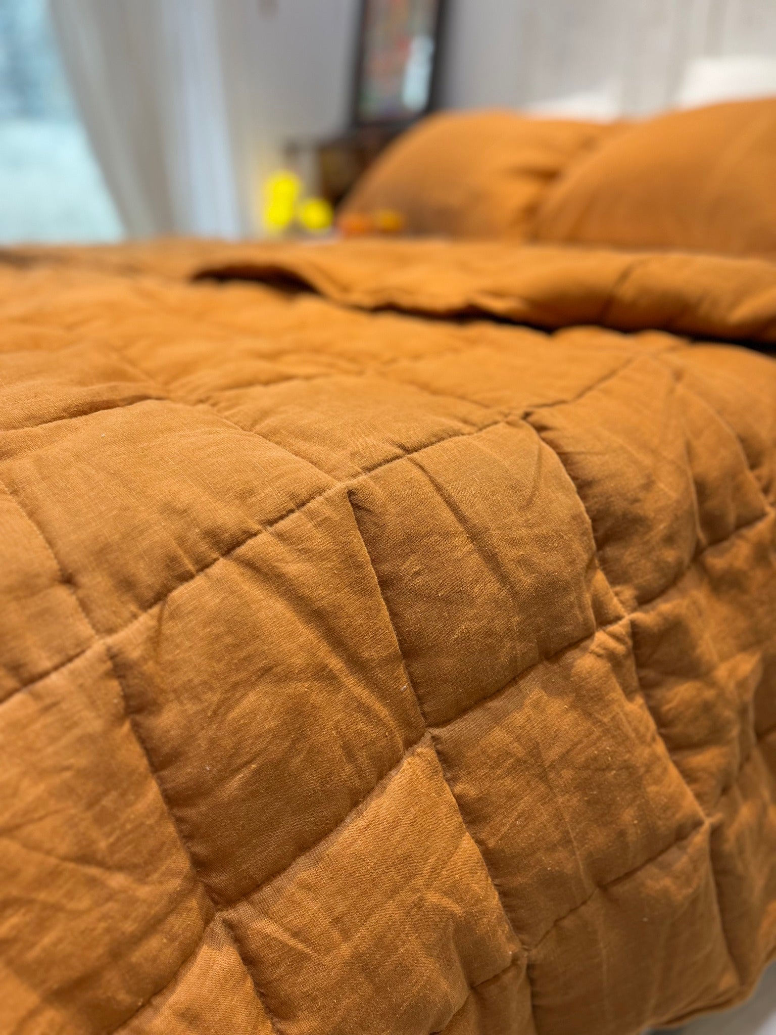 French Linen Quilted Blanket