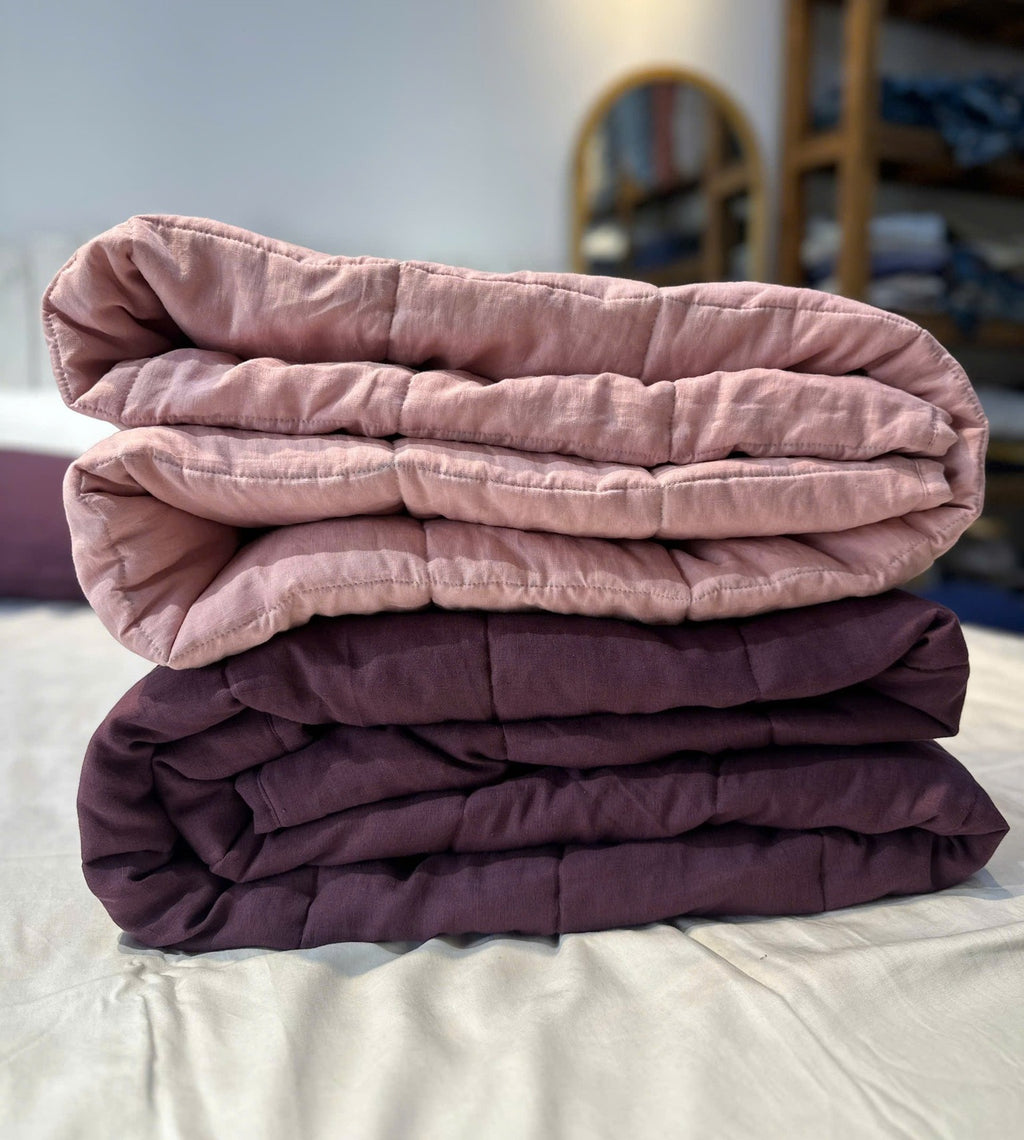 French Linen Quilted Blanket