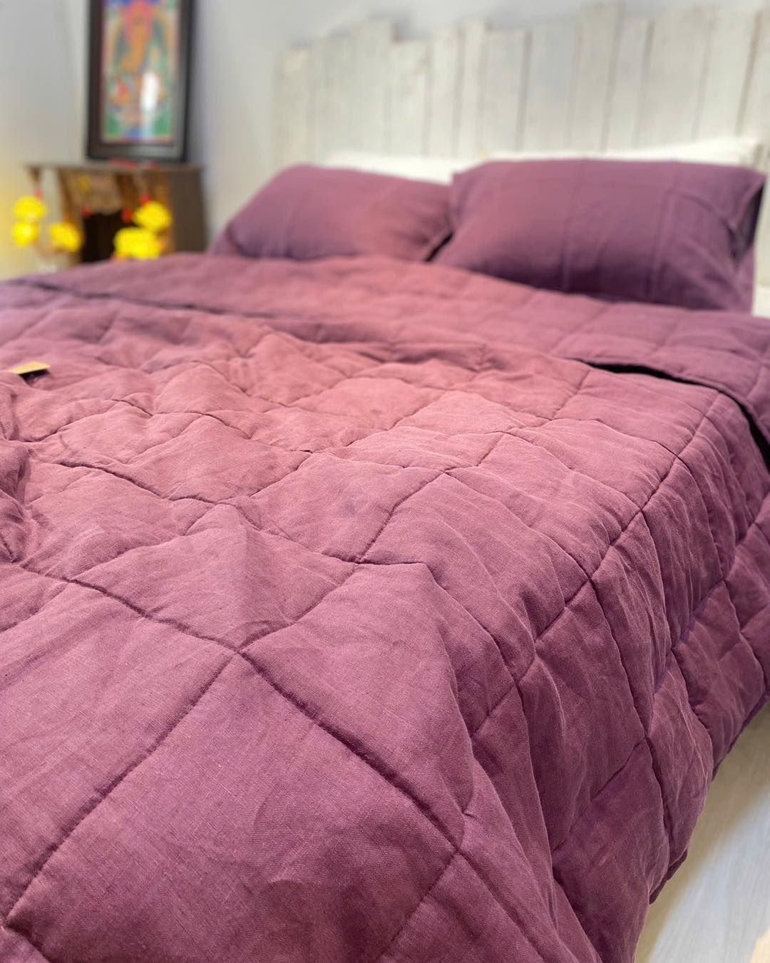 French Linen Quilted Blanket