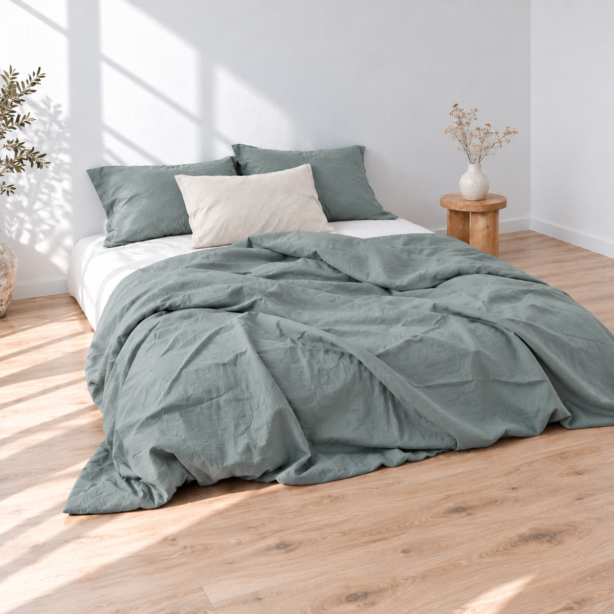 Aegean Bamboo Linen Duvet Cover Set – 4-Piece | 45% Linen 55% Bamboo Rayon