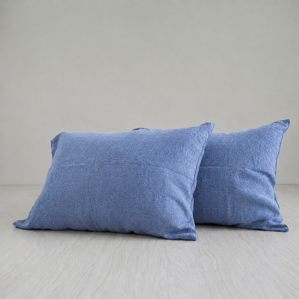 Jean French Linen Pillowcase | Yarn-Dyed | Handmade