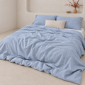 Baby Blue Bamboo Linen Duvet Cover Set – 4-Piece | 45% Linen 55% Bamboo Rayon