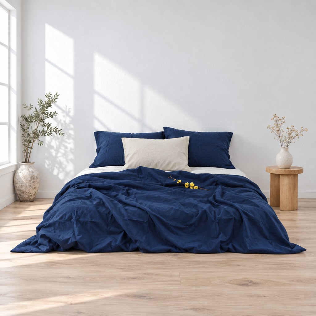 Berry Bamboo Linen Duvet Cover Set – 4-Piece | 45% Linen 55% Bamboo Rayon