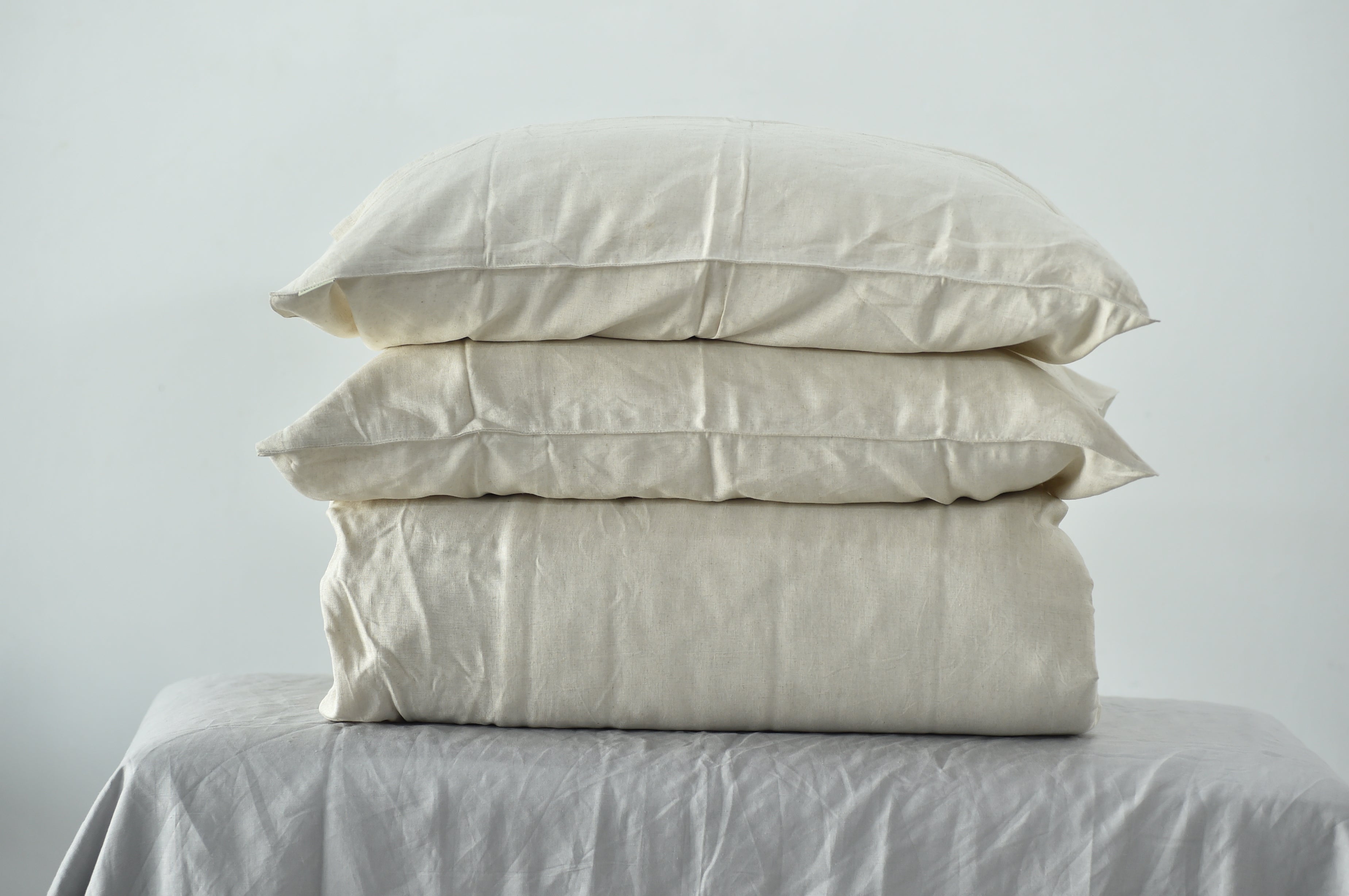 Smoke Bamboo Linen Duvet Cover Set – 4-Piece Bed Linen | 45% Linen 55% Bamboo Rayon | 165 GSM