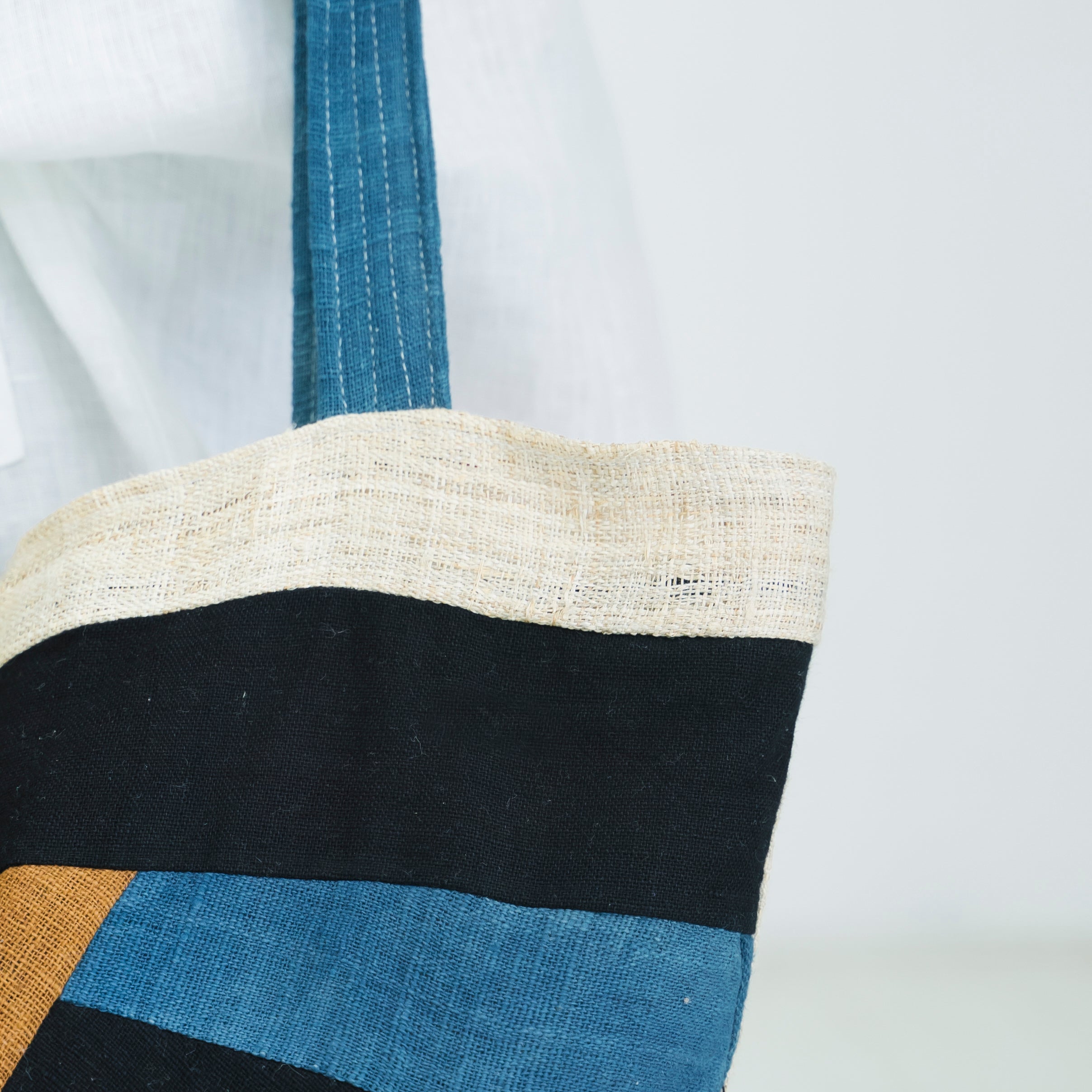 Landscape Patchwork Tote Bag - Handmade Ethnic Brocade Shoulder Bag - Large Horizontal Tribal Art Purse