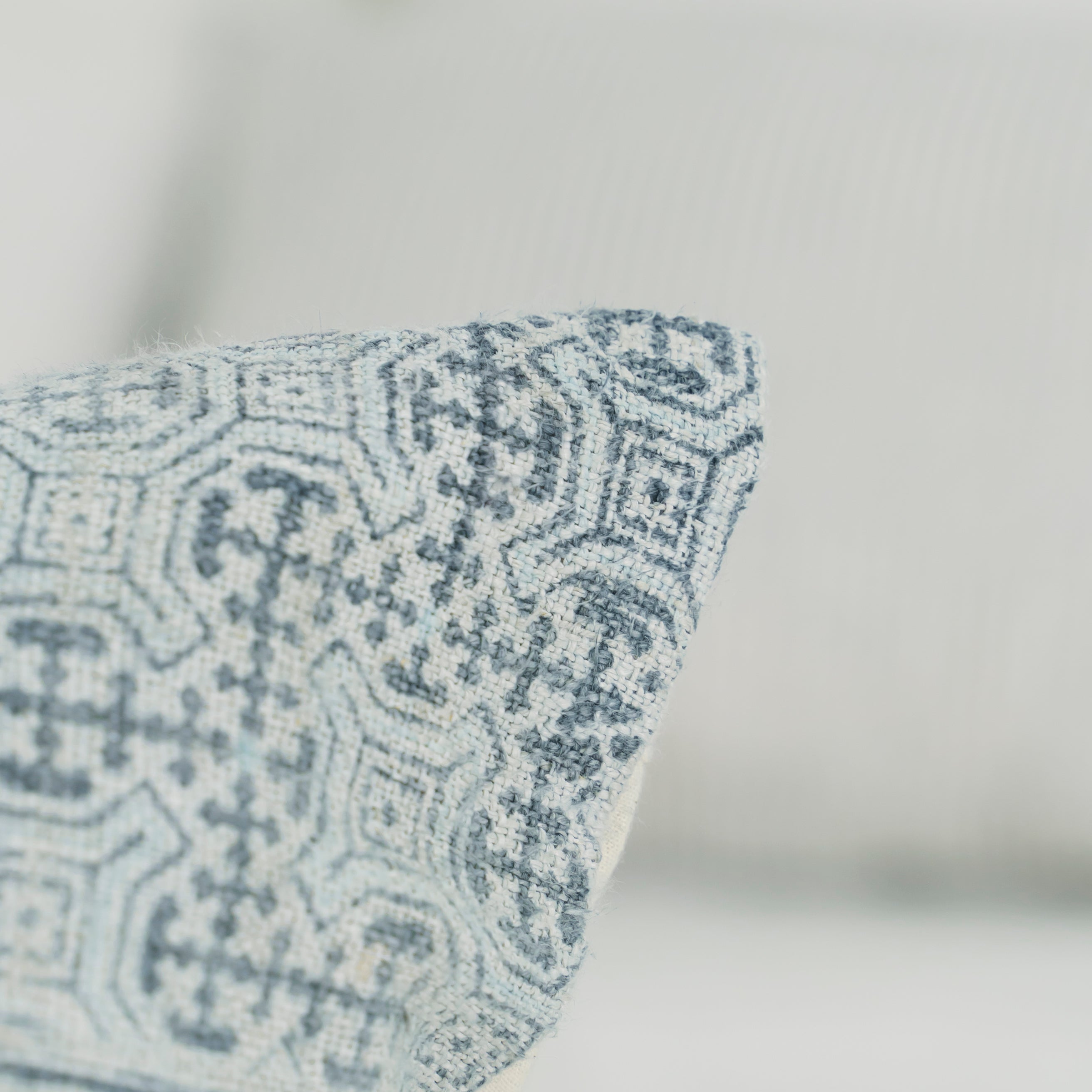 Hmong Patchwork Batik Pillow Cover - Hand-Drawn Beeswax Indigo Brocade - One-of-a-Kind Hill Tribe Artisan Cushion