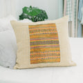 Hmong Colorful Embroidered Pillow Cover - Hand-Woven Tribal Brocade - One-of-a-Kind Hill Tribe Artisan Cushion