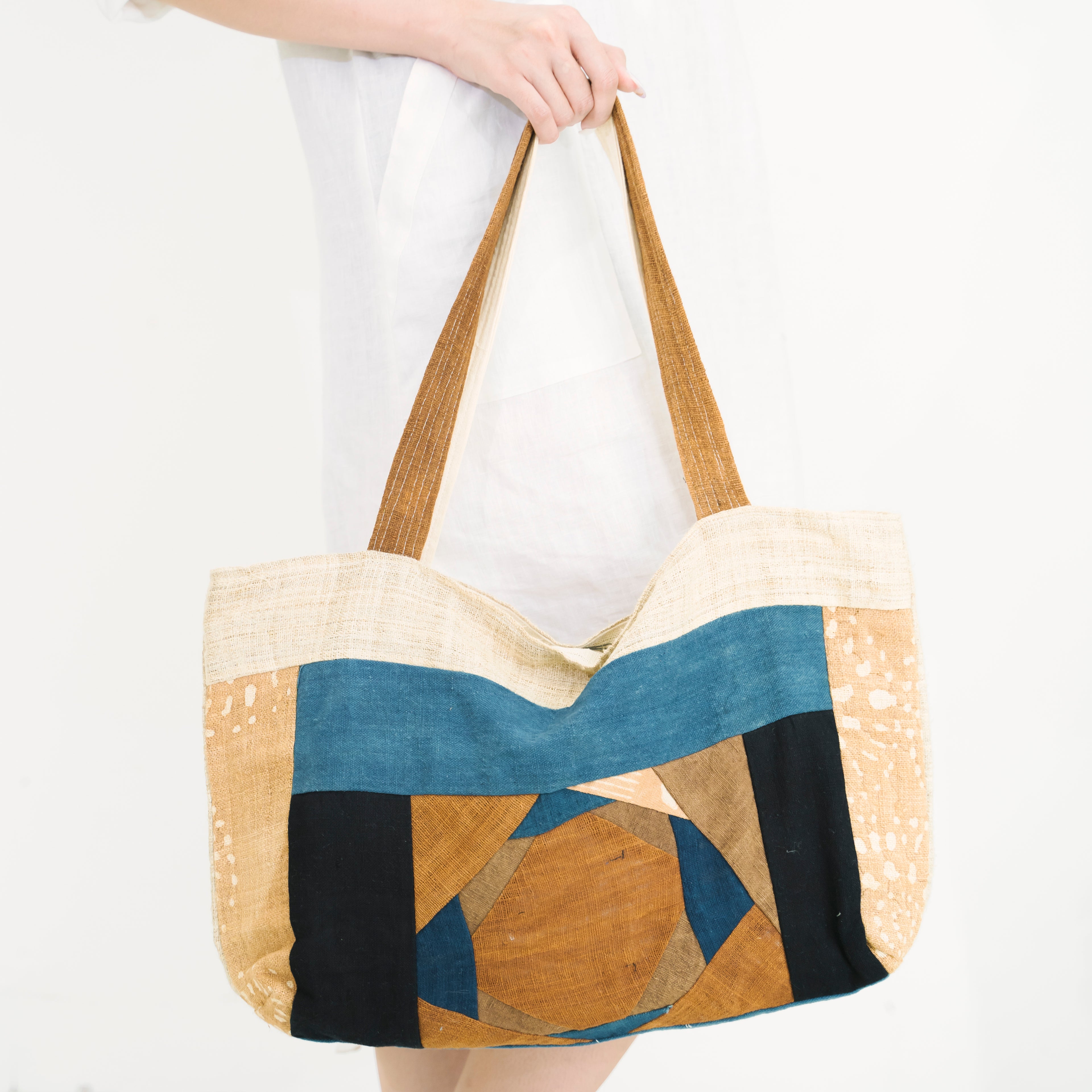 Hmong Colorful Embroidered Tote Bag - Hand-Woven Multicolor Brocade - Traditional Hill Tribe Artisan Shoulder Bag