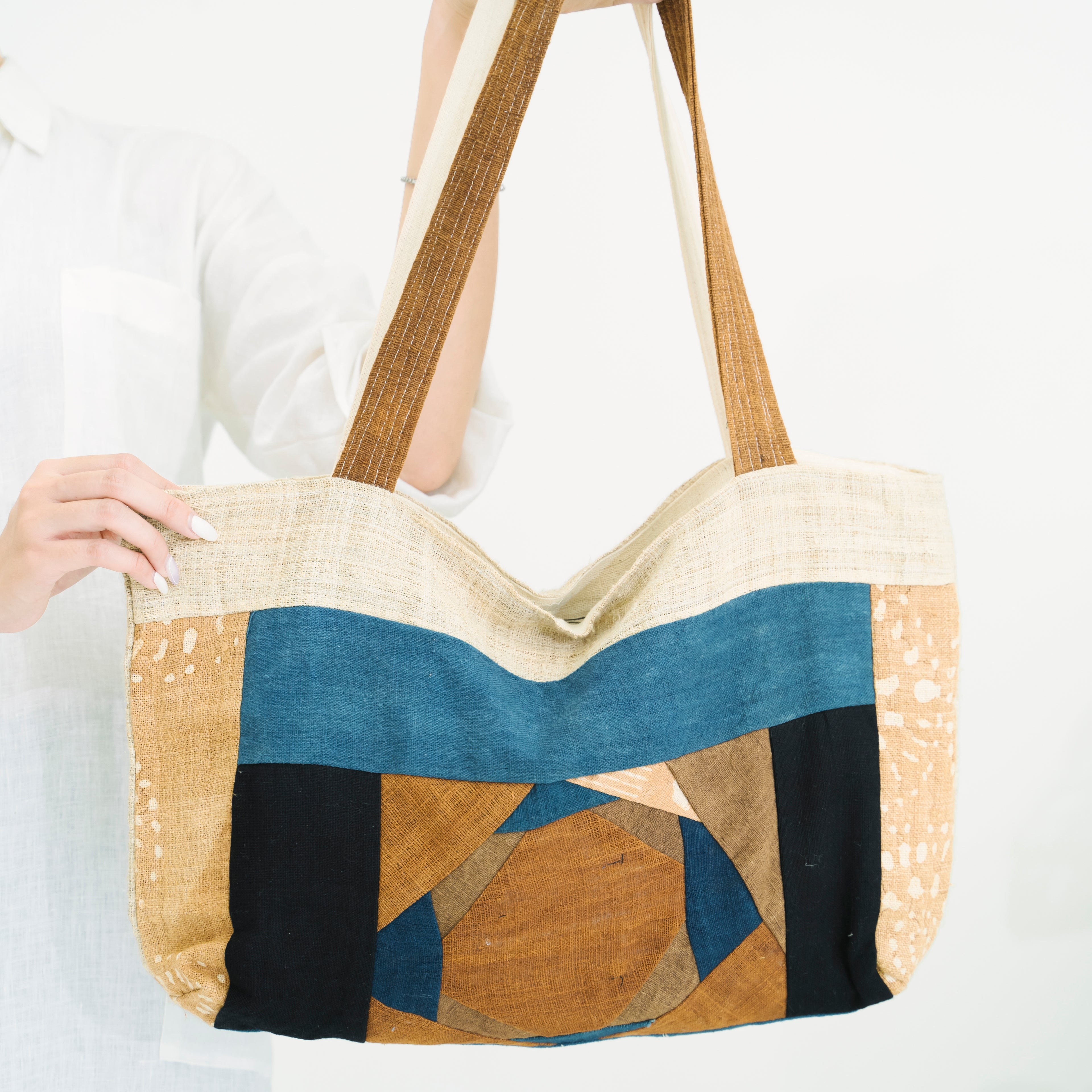 Hmong Colorful Embroidered Tote Bag - Hand-Woven Multicolor Brocade - Traditional Hill Tribe Artisan Shoulder Bag