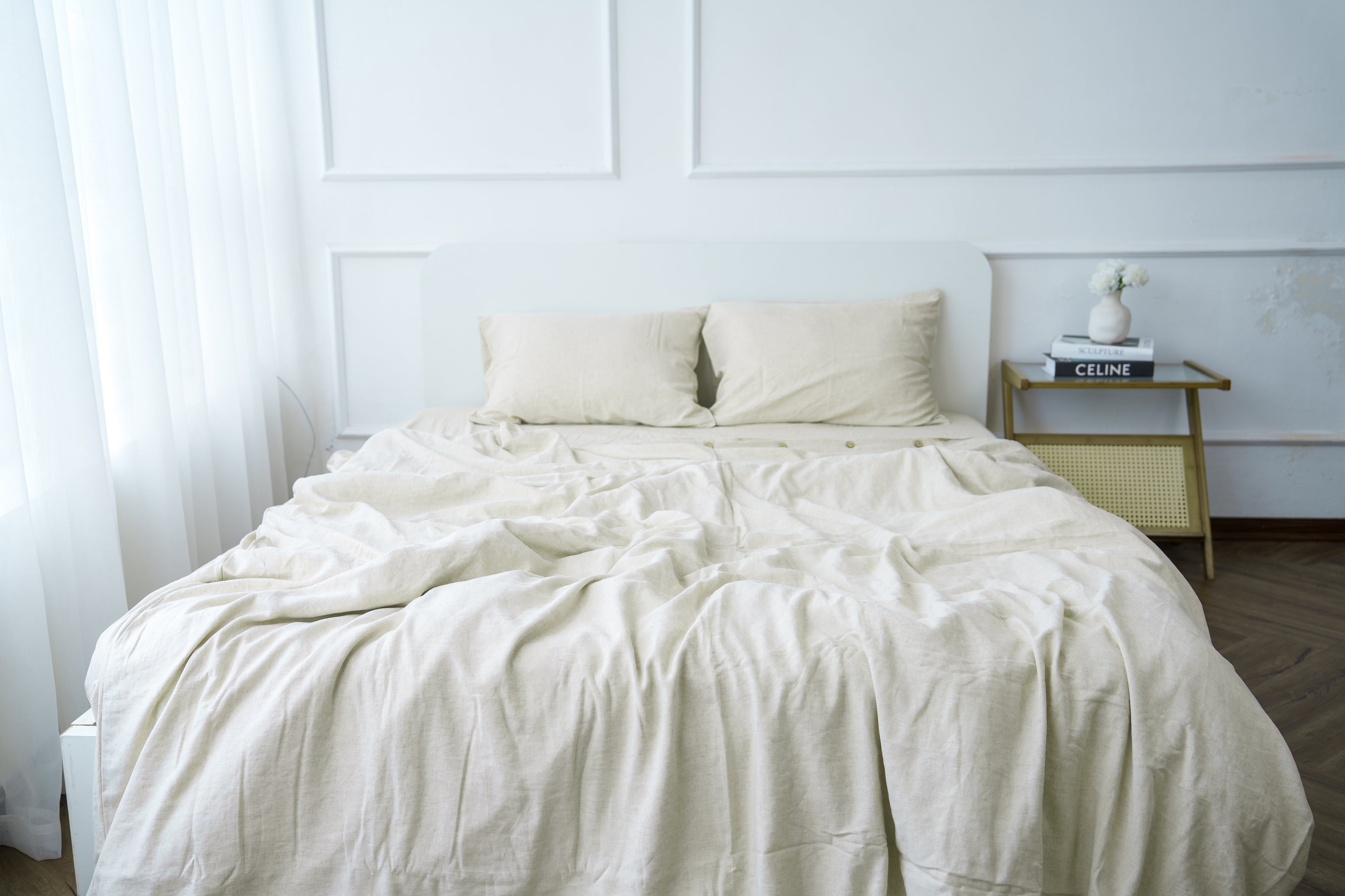 Beige Bamboo Linen Pillowcase — 70% Bamboo 30% Linen
