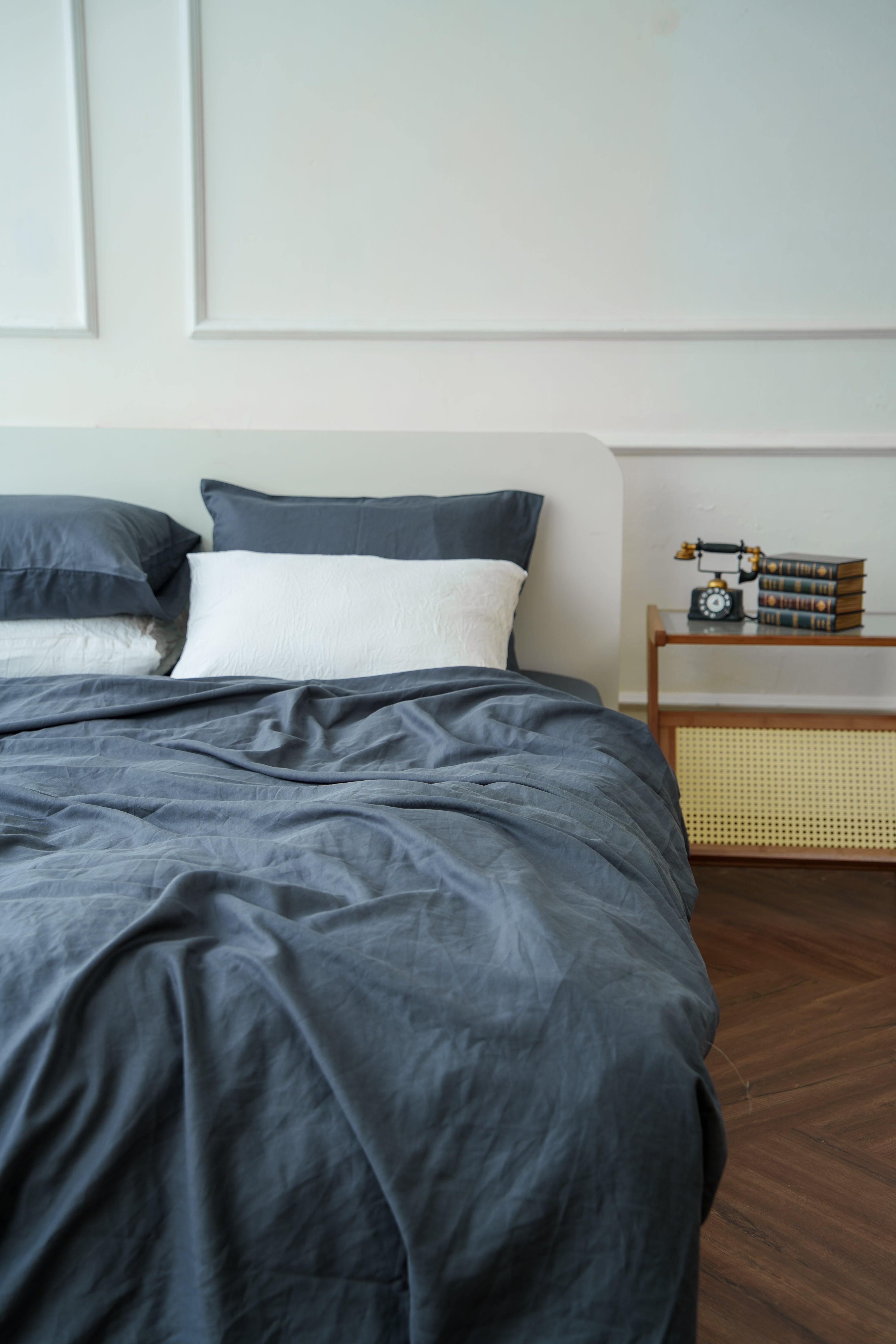 Grey Bamboo Linen Pillowcase — 70% Bamboo 30% Linen