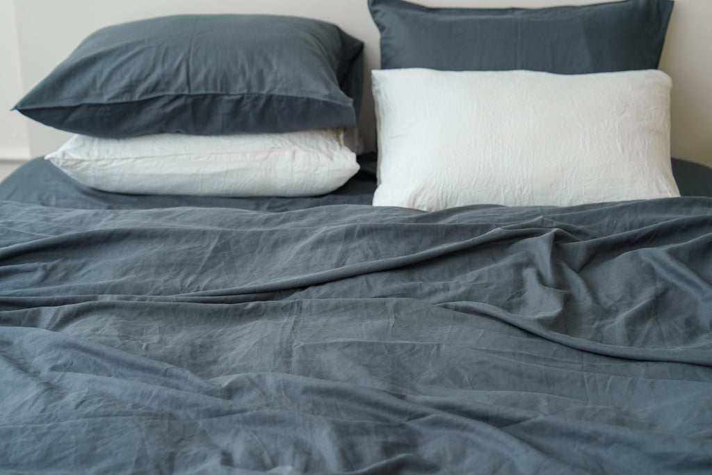 Grey Bamboo Linen Pillowcase — 70% Bamboo 30% Linen