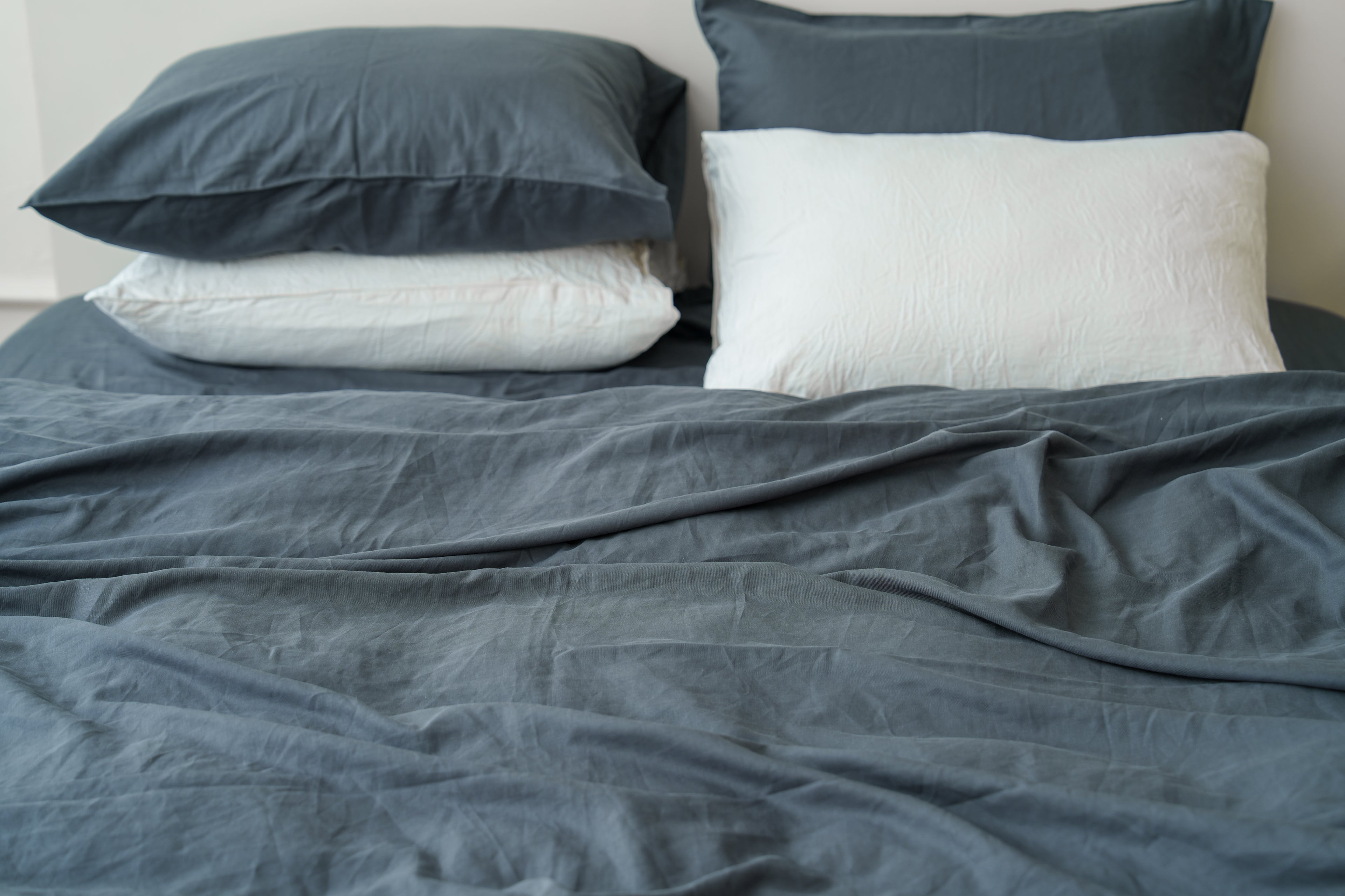 Grey Bamboo Linen Fitted Sheet — 70% Bamboo 30% Linen