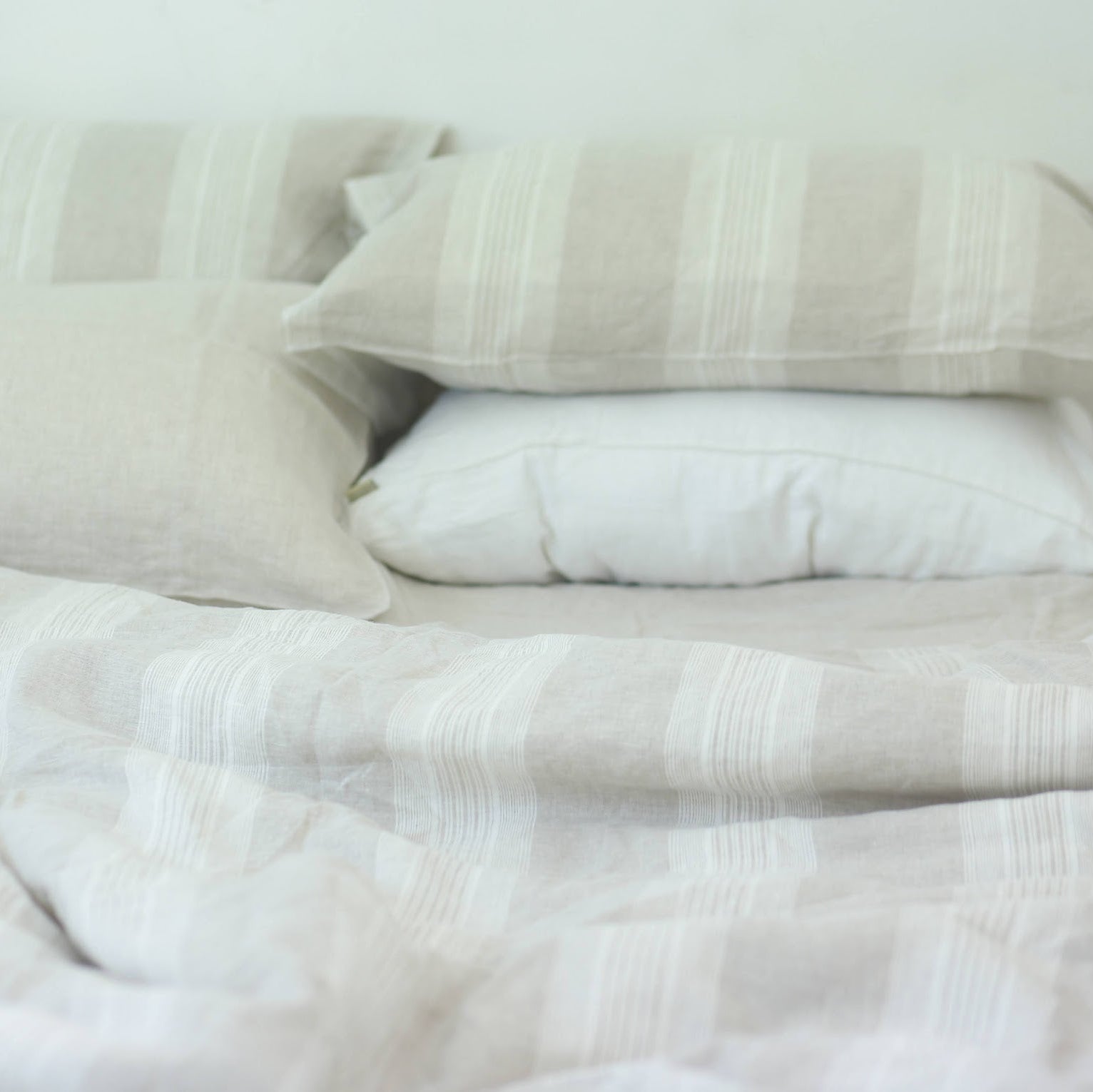 Big Striped French Linen Duvet Cover | Yarn-Dyed | Handmade