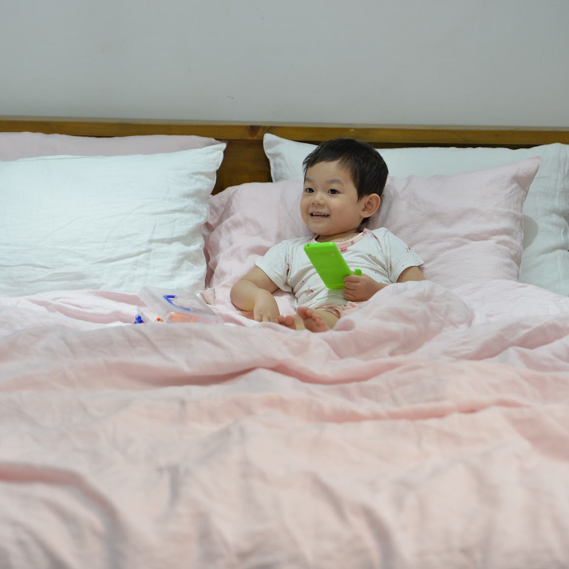 Peach French Linen Duvet Cover | Plain Dyed