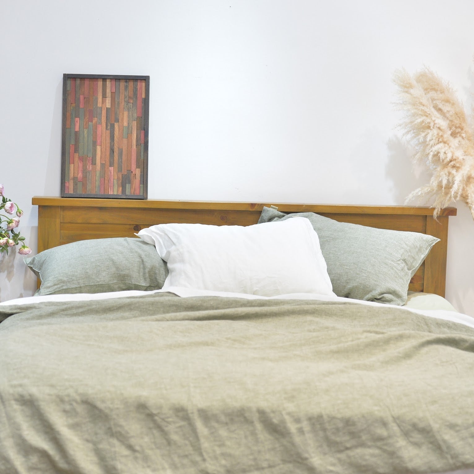 Asparagus French Linen Duvet Cover | Premium Bedding