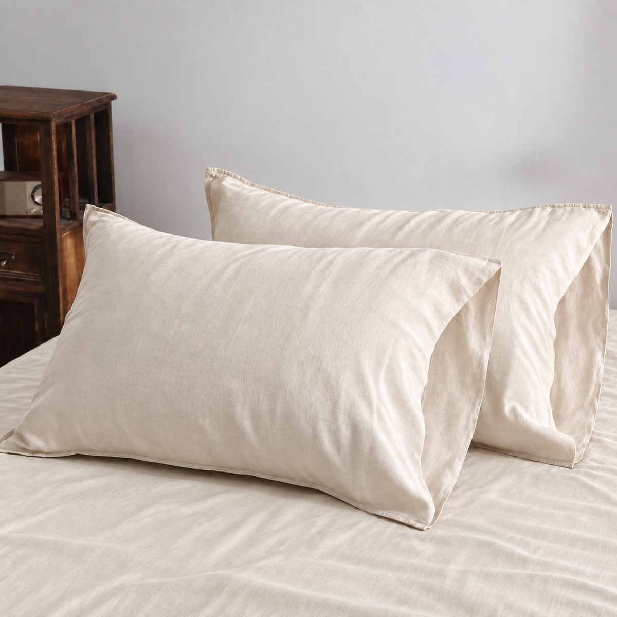 Light Grey Bamboo Linen Pillowcases