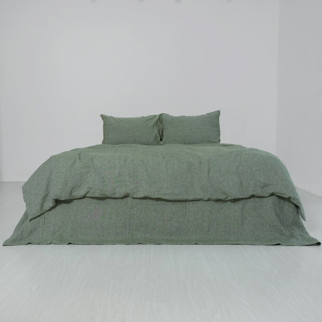 Asparagus French Linen Duvet Cover | Premium Bedding