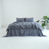 Dark French Linen Duvet Cover | Plain Dyed