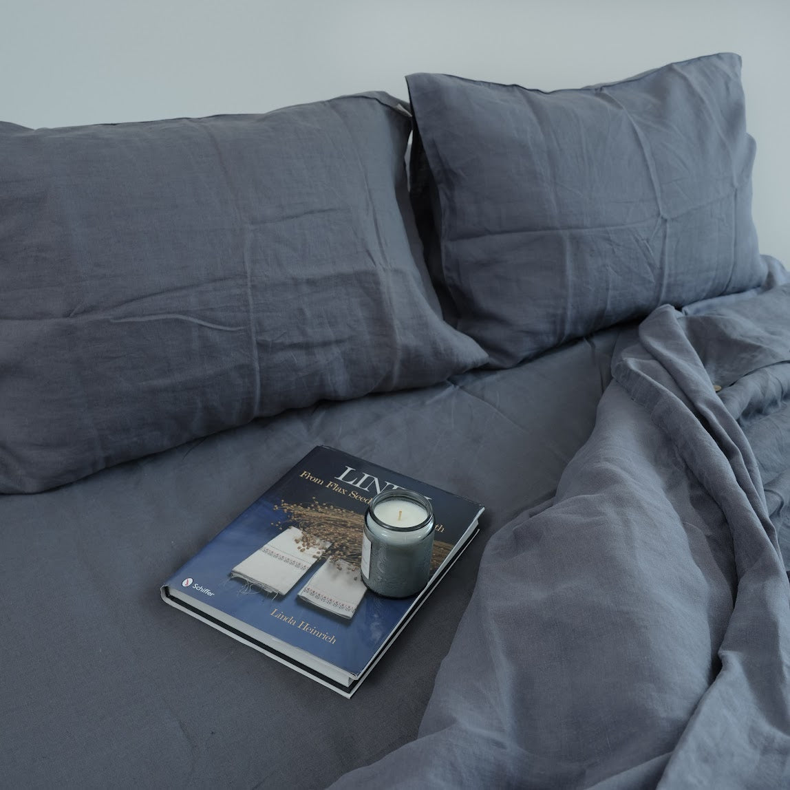Dark French Linen Duvet Cover | Plain Dyed