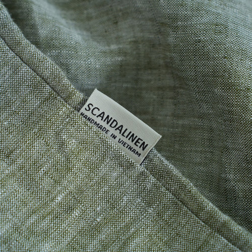 Asparagus French Linen Duvet Cover+2 Pillowcases Set | Yarn-Dyed | Handmade