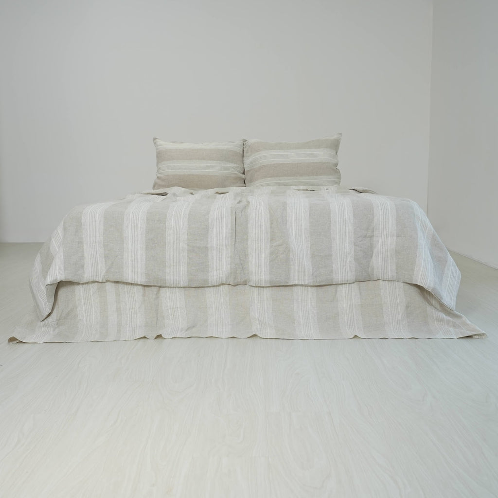 Big Striped French Linen Duvet Cover | Yarn-Dyed | Handmade