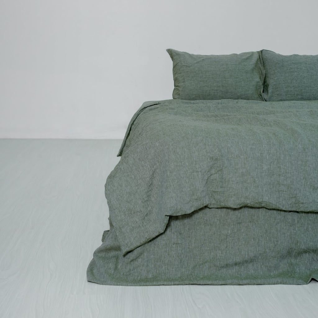 Asparagus French Linen Duvet Cover | Premium Bedding