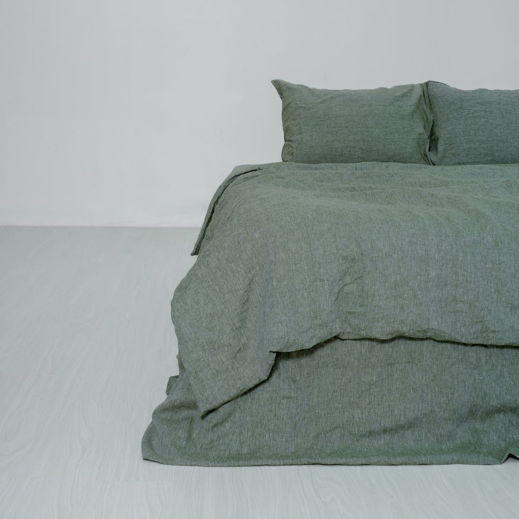 Asparagus French Linen Pillowcase | Yarn-Dyed | Handmade