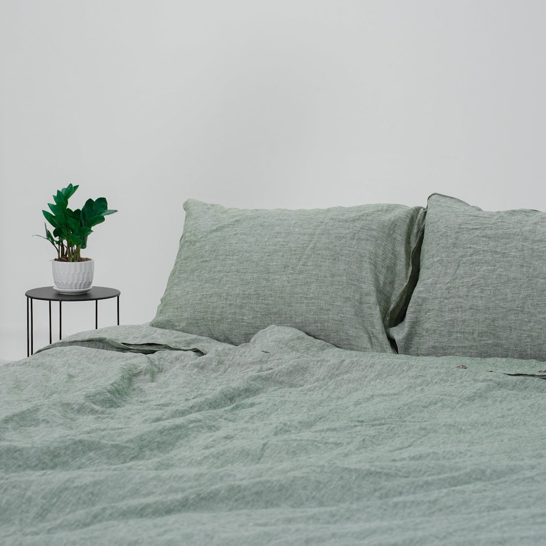 Asparagus French Linen Pillowcase | Yarn-Dyed | Handmade